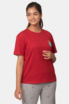 Soxytoes Positivitea Cotton Graphic Tee  - Maroon — thumbnail 1