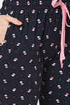 Senora Essentials Cotton Pyjama Set - Black Pink — thumbnail 6