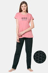 Senora Essentials Cotton Pyjama Set - Peach Black — thumbnail 1