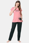 Senora Essentials Cotton Pyjama Set - Peach Black — thumbnail 4