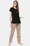 Senora Essentials Cotton Pyjama Set - Black Fawn — thumbnail 4