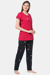 Senora Essentials Cotton Pyjama Set - Red Black — thumbnail 3