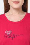 Senora Essentials Cotton Pyjama Set - Red Black — thumbnail 5