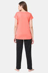 Senora Essentials Cotton Pyjama Set - Peach Black — thumbnail 2