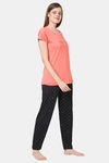 Senora Essentials Cotton Pyjama Set - Peach Black — thumbnail 3