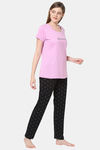 Senora Essentials Cotton Pyjama Set - Pink Black — thumbnail 3
