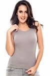 Zivame Rib Knit Cotton Snug Fit Tank Top- Grey — thumbnail 4
