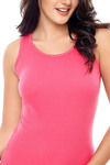 Zivame Rib Knit Cotton Snug Fit Tank Top- Pink — thumbnail 3