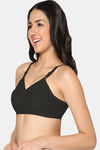Incare Double Layered Non Wired Full Coverage T-Shirt Bra - Black — thumbnail 3
