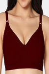 Incare Double Layered Non Wired Full Coverage T-Shirt Bra - Maroon — thumbnail 4