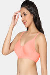 Incare Double Layered Non Wired Full Coverage T-Shirt Bra - Peach — thumbnail 4