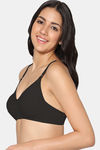 Incare Double Layered Non Wired Full Coverage T-Shirt Bra - Black — thumbnail 3