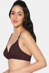 Incare Double Layered Non Wired Medium Coverage T-Shirt Bra - Coffee — thumbnail 3