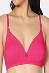 Incare Double Layered Non Wired Medium Coverage T-Shirt Bra - Magenta — thumbnail 5