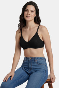 Incare Non Padded Non Wired Full Coverage T-Shirt Bra - Black — thumbnail 3
