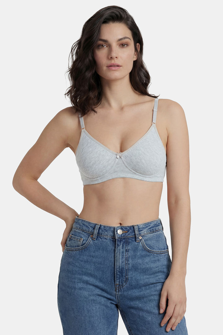 Incare Non Padded Non Wired Full Coverage T-Shirt Bra - Grey — image 3