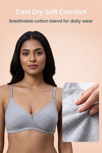 Incare Non Padded Non Wired Full Coverage T-Shirt Bra - Grey — thumbnail 6