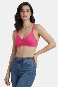Incare Non Padded Non Wired Full Coverage T-Shirt Bra - Magenta — thumbnail 3