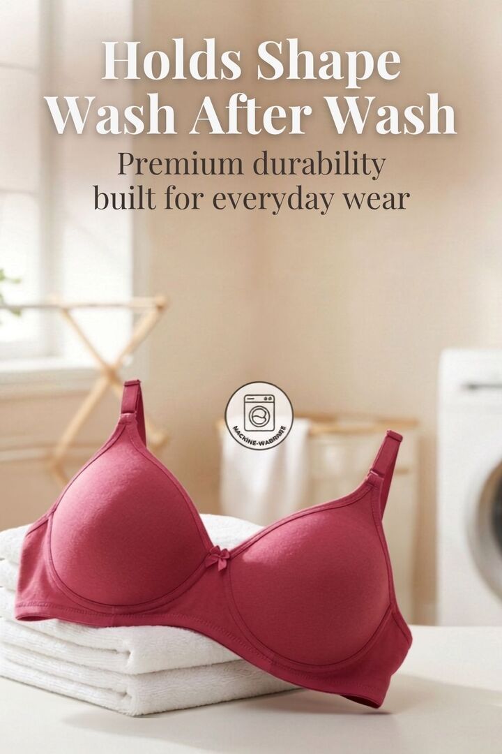 Incare Non Padded Non Wired Full Coverage T-Shirt Bra - Magenta — image 6