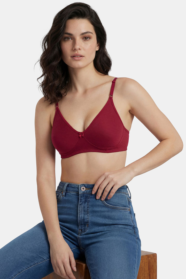 Incare Non Padded Non Wired Full Coverage T-Shirt Bra - Maroon — image 3
