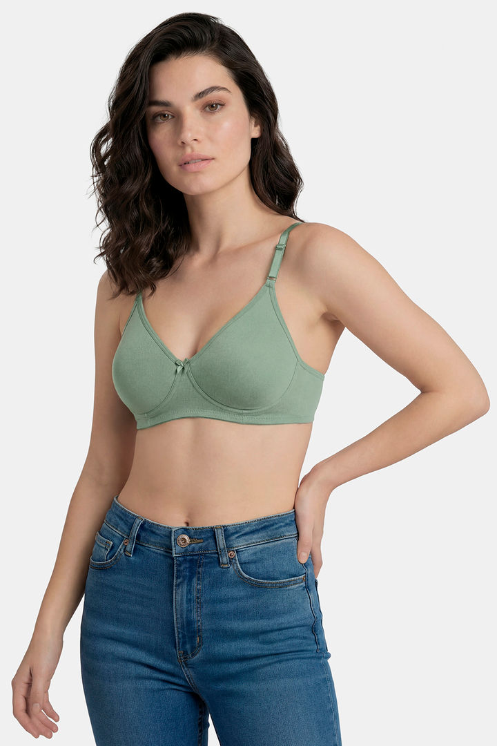 Incare Non Padded Non Wired Full Coverage T-Shirt Bra - Olive — image 3