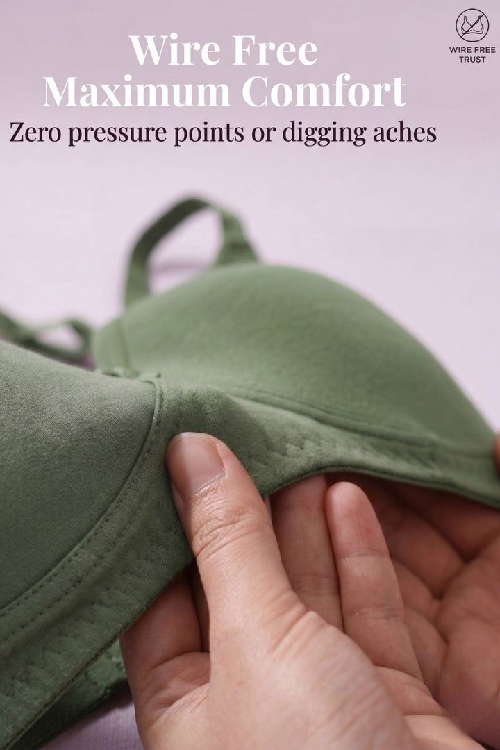 Incare Non Padded Non Wired Full Coverage T-Shirt Bra - Olive — image 4