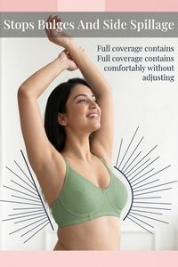 Incare Non Padded Non Wired Full Coverage T-Shirt Bra - Olive — thumbnail 5