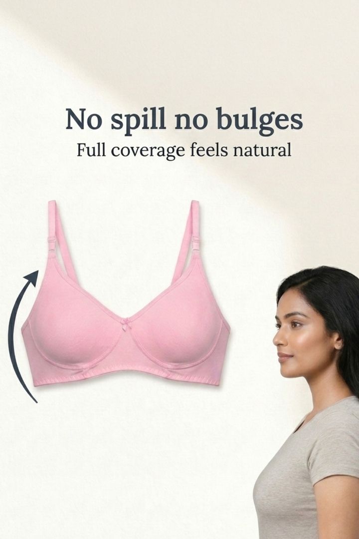 Incare Non Padded Non Wired Full Coverage T-Shirt Bra - Pink — image 5