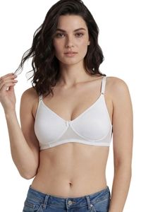 Incare Non Padded Non Wired Full Coverage T-Shirt Bra - White — thumbnail 3