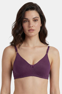 Incare Non Padded Non Wired Full Coverage T-Shirt Bra - Wine — thumbnail 1