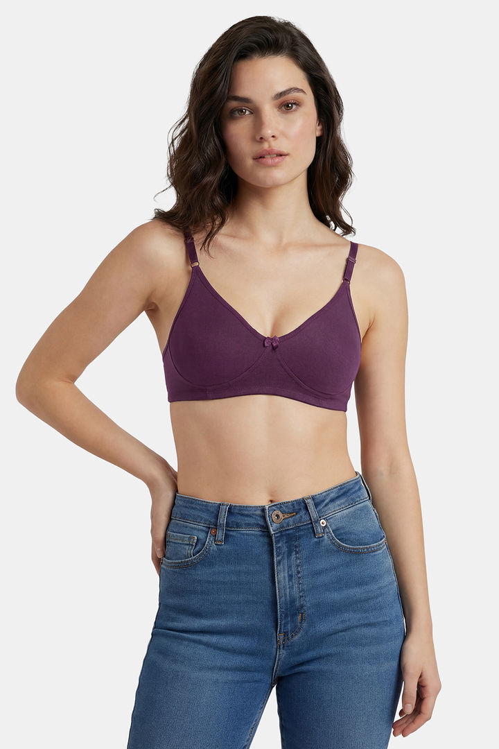 Incare Non Padded Non Wired Full Coverage T-Shirt Bra - Wine — image 3