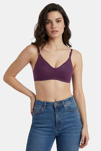 Incare Non Padded Non Wired Full Coverage T-Shirt Bra - Wine — thumbnail 3
