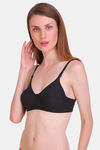 Bleeding Heart Single Layered Non Wired Full Coverage T-Shirt Bra - Black — thumbnail 3