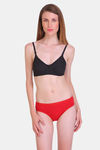 Bleeding Heart Single Layered Non Wired Full Coverage T-Shirt Bra - Black — thumbnail 5