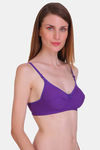 Bleeding Heart Single Layered Non Wired Full Coverage T-Shirt Bra - Purple — thumbnail 3
