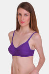 Bleeding Heart Single Layered Non Wired Full Coverage T-Shirt Bra - Purple — thumbnail 4