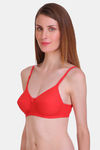 Bleeding Heart Single Layered Non Wired Full Coverage T-Shirt Bra - Red — thumbnail 3