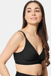 Bleeding Heart Double Layered Non Wired Full Coverage T-Shirt Bra - Black — thumbnail 3