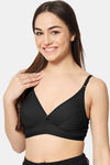 Bleeding Heart Double Layered Non Wired Full Coverage T-Shirt Bra - Black — thumbnail 4