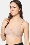 Bleeding Heart Double Layered Non Wired Full Coverage T-Shirt Bra - Almond — thumbnail 3