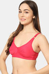 Bleeding Heart Double Layered Non Wired Full Coverage T-Shirt Bra - Magenta — thumbnail 3
