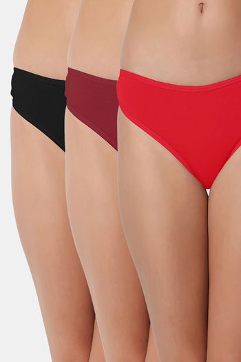 model image of Bleeding Heart Low Rise Zero Coverage Thong (Pack of 3) - Assorted