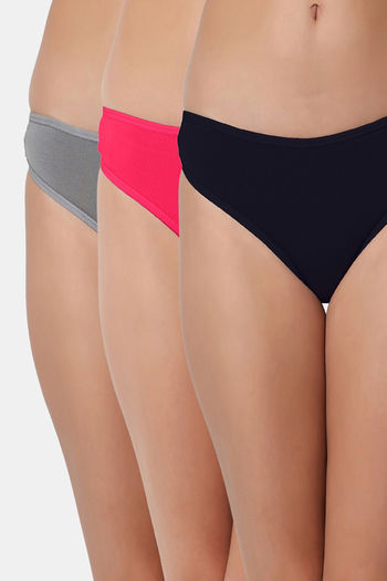 model image of Bleeding Heart Low Rise Zero Coverage Thong (Pack of 3) - Assorted