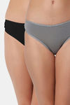 Bleeding Heart Low Rise Zero Coverage Thong (Pack of 2) - Black Grey — thumbnail 1