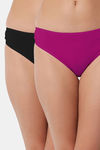 Bleeding Heart Low Rise Zero Coverage Thong (Pack of 2) - Black Purple — thumbnail 1