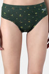 Bleeding Heart Medium Rise Full Coverage Bikini Panty - Green — thumbnail 1