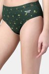 Bleeding Heart Medium Rise Full Coverage Bikini Panty - Green — thumbnail 3
