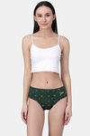 Bleeding Heart Medium Rise Full Coverage Bikini Panty - Green — thumbnail 4