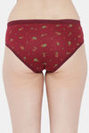 Bleeding Heart Medium Rise Full Coverage Bikini Panty - Maroon — thumbnail 2