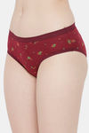 Bleeding Heart Medium Rise Full Coverage Bikini Panty - Maroon — thumbnail 3